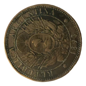 Robmar-Argentina-1 Moneda De 2 Centavos De Patacon Del Año 1893