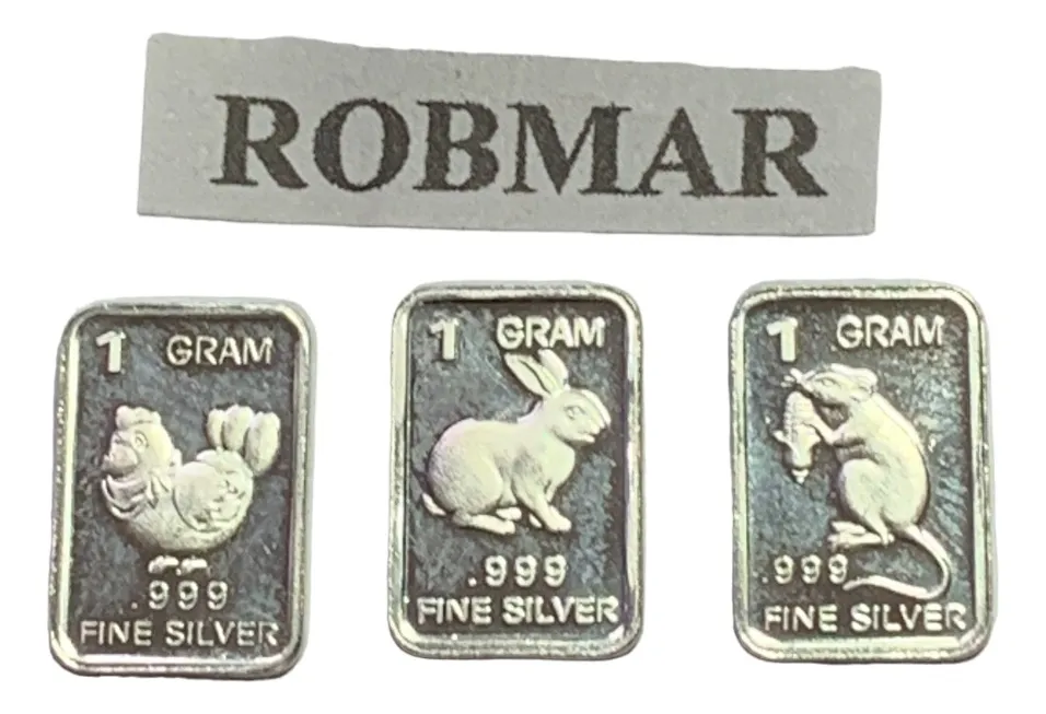 Robmar-USA-Lote De 3 Lingotes De 1g De Plata Pura 0,999-N°34