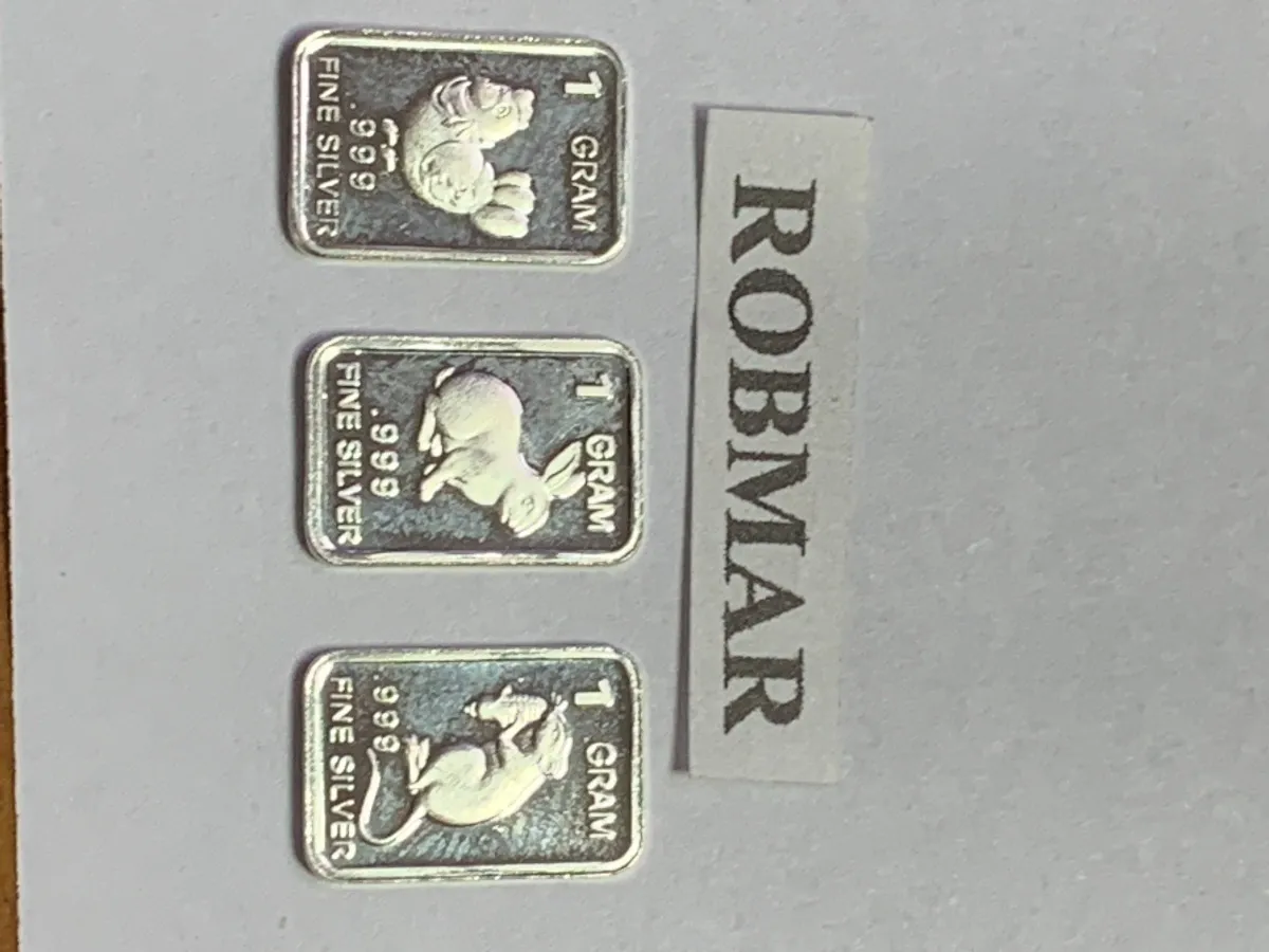Robmar-USA-Lote De 3 Lingotes De 1g De Plata Pura 0,999-N°34 - Imagen 2