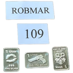 Robmar-USA-Lote De 3 Lingotes De 1g De Plata Pura 0,999-N°109