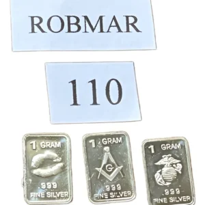 Robmar-USA-Lote De 3 Lingotes De 1g De Plata Pura 0,999-N°110