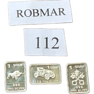 Robmar-USA-Lote De 3 Lingotes De 1g De Plata Pura 0,999-N°112