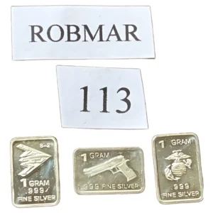 Robmar-USA-Lote De 3 Lingotes De 1g De Plata Pura 0,999-N°113