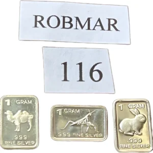 Robmar-USA-Lote De 3 Lingotes De 1g De Plata Pura 0,999-N°116