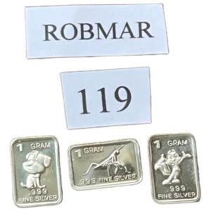 Robmar-USA-Lote De 3 Lingotes De 1g De Plata Pura 0,999-N°119