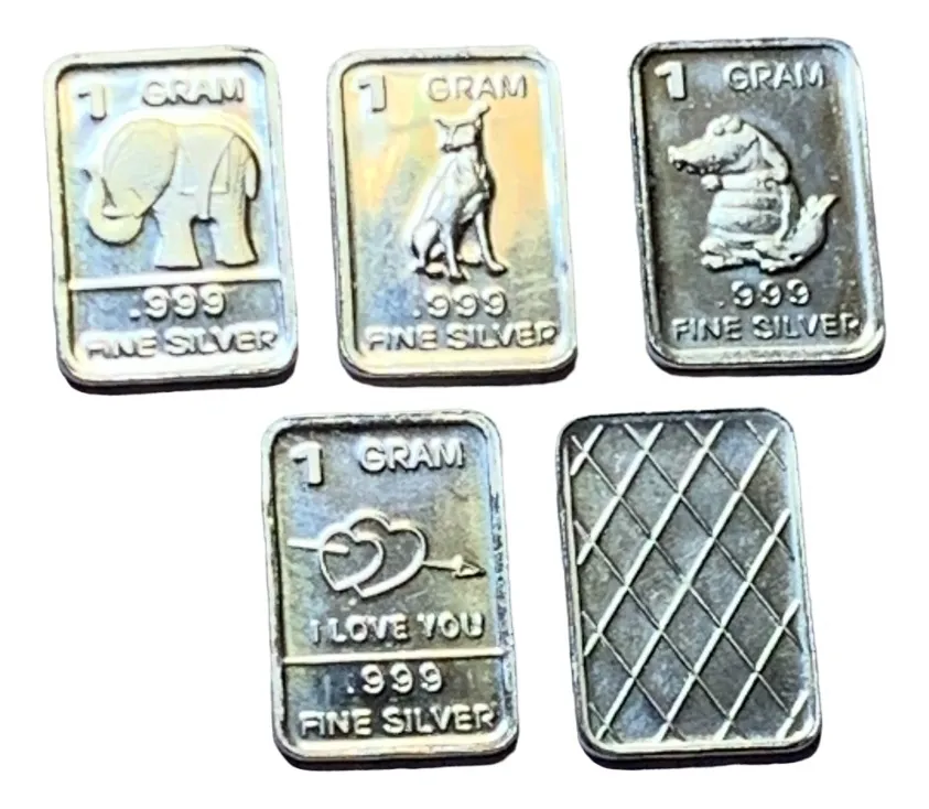Robmar-USA-Lote De 4 Lingotes De 1g De Plata Pura 0,999-N°226-total 4 gramos de plata
