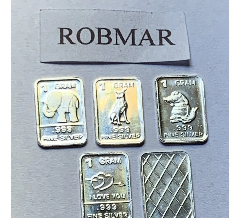 Robmar-USA-Lote De 4 Lingotes De 1g De Plata Pura 0,999-N°226-total 4 gramos de plata - Imagen 2