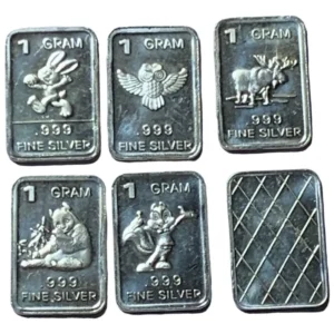 Robmar-USA-Lote De 5 Lingotes De 1g De Plata Pura 0,999-N°229