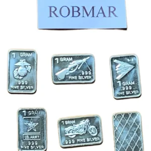 Robmar-USA-Lote De 5 Lingotes De 1g De Plata Pura 0,999-N°202