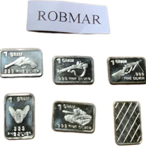 Robmar-USA-Lote De 5 Lingotes De 1g De Plata Pura 0,999-N°206