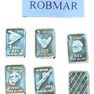 Robmar-USA-Lote De 5 Lingotes De 1g De Plata Pura 0,999-N°207