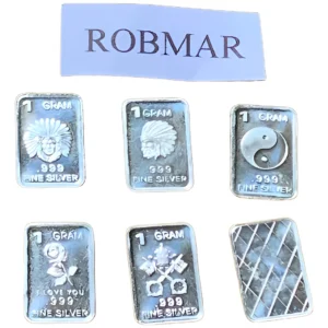 Robmar-USA-Lote De 5 Lingotes De 1g De Plata Pura 0,999-N°211