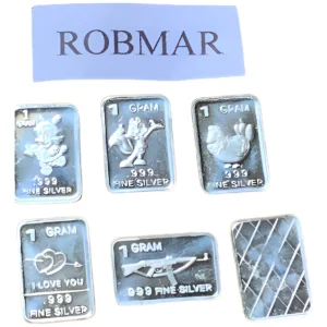 Robmar-USA-Lote De 5 Lingotes De 1g De Plata Pura 0,999-N°212