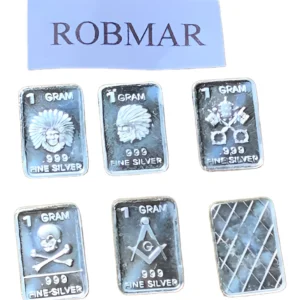 Robmar-USA-Lote De 5 Lingotes De 1g De Plata Pura 0,999-N°213