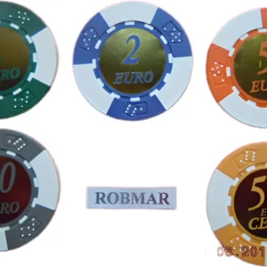 Robmar- Lote De 5 Fichas En Euros De Ruleta De Hotel Privado