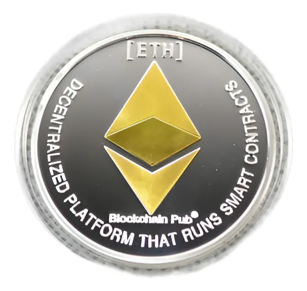 Robmar-USA-ethereum Fisico Bañado Oro Y Plata 2021