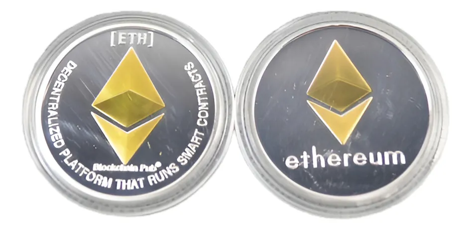 Robmar-USA-ethereum Fisico Bañado Oro Y Plata 2021 - Imagen 2