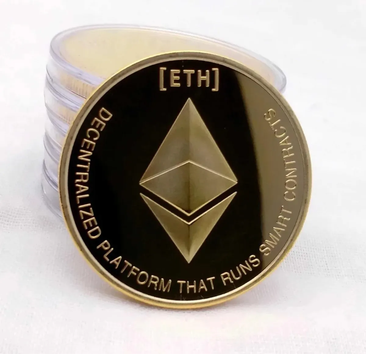 Robmar-USA-ethereum Fisico Bañado Oro Y Plata 2021 - Imagen 4