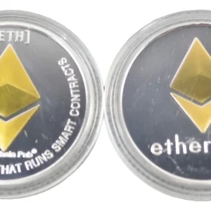 Robmar U.s.a.-moneda Cripto Ethereum Simil Bañada En Oro 24