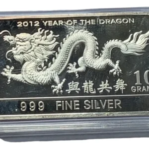 Robmar-USA-Lingote De 10g Plata Pura 24k-N°111-Año Del Dragon
