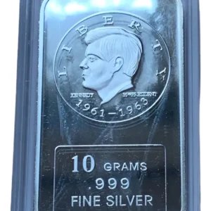 Robmar-USA-Lingote De 10g Plata Pura 24k-N°142-Kennedy