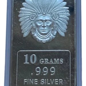 Robmar-USA-Lingote De 10g Plata Pura 24k-N°131-El Cacique Indio