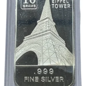 Robmar-USA-Lingote De 10g Plata Pura 24k-N°110-Torre Eiffel