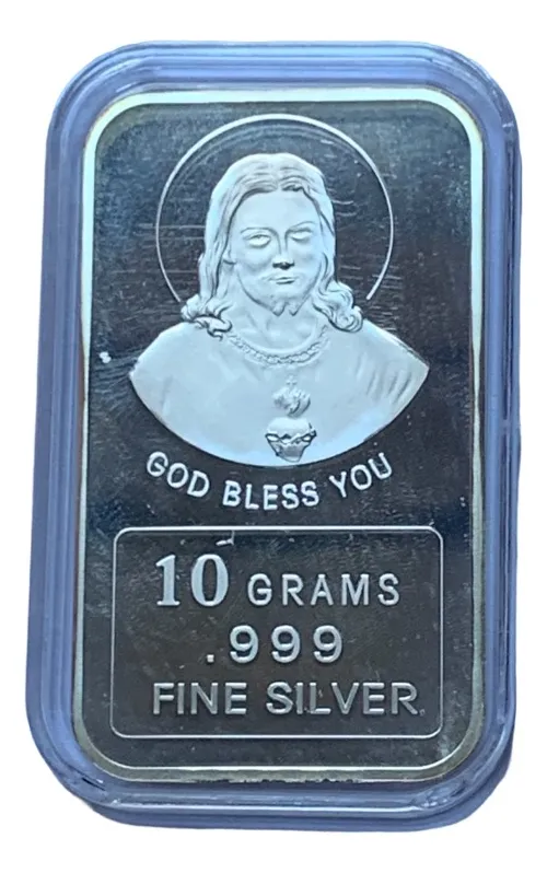 Robmar-USA-Lingote De 10g Plata Pura 24k-N°114-God Bless You