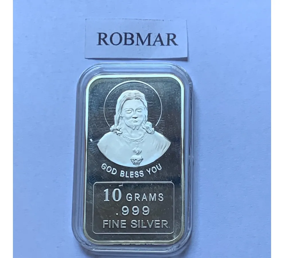 Robmar-USA-Lingote De 10g Plata Pura 24k-N°114-God Bless You - Imagen 2