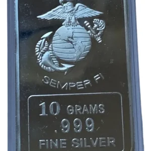 Robmar-USA-Lingote De 10g Plata Pura 24k-N°135-U.S.M.C Semper Fi