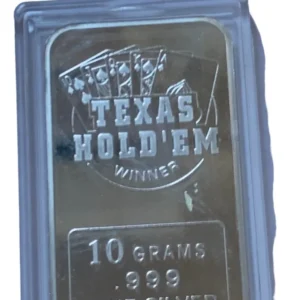 Robmar-USA-Lingote De 10g Plata Pura 24k-N°137-Texas Hold'em