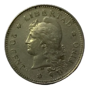 Robmar-Argentina 20 Centavo Patacón Plata 900 5 Gramos.-año 1882