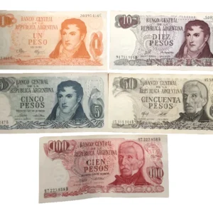Robmar-Argentina-5 Billete Pesos Ley 18.188 Distintos-b