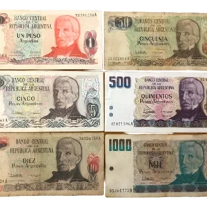 Robmar-Argentina-6 Billetes De Pesos Argentinos Distintos-a