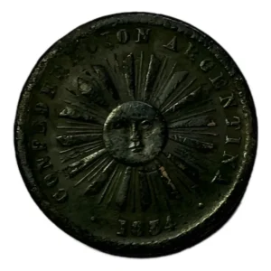 Robmar-argentina Confederacion-1 Centavos-cobre 4,9g.año 1854