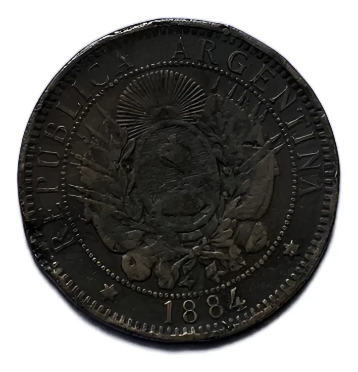 Robmar-Argentina Moneda De 2 Centavos De Patacon Del Año 1884 - Imagen 2