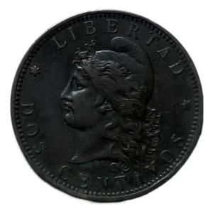 Robmar-Argentina Moneda De 2 Centavos De Patacon Del Año 1889