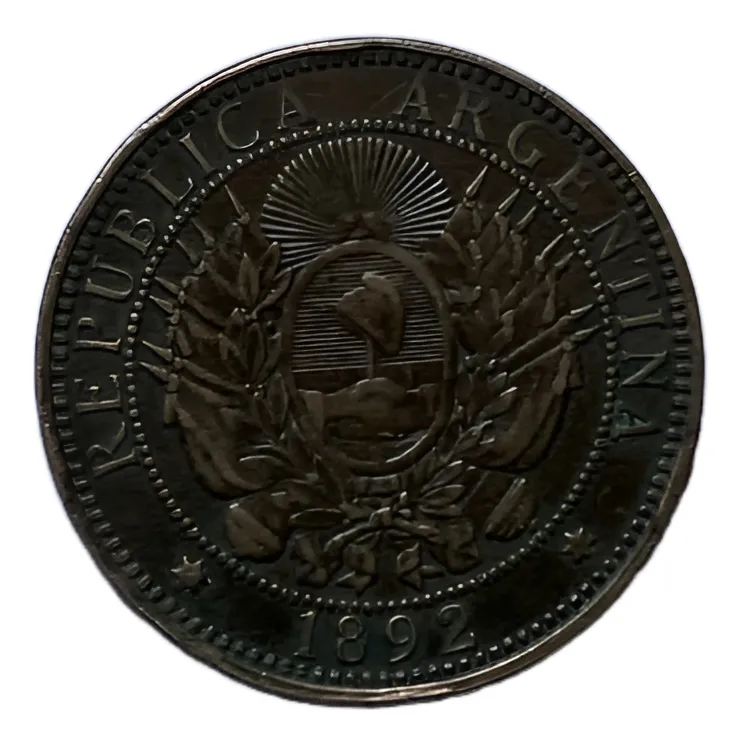 Robmar-Argentina Moneda De 2 Centavos De Patacon Del Año 1892 - Imagen 2