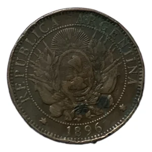 Robmar-Argentina Moneda De 2 Centavos De Patacon Del Año 1896