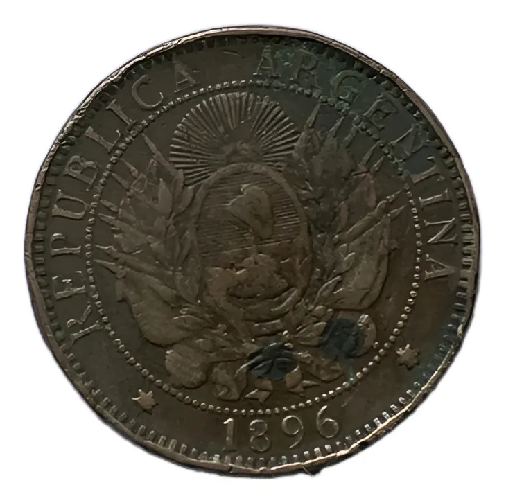 Robmar-Argentina Moneda De 2 Centavos De Patacon Del Año 1896