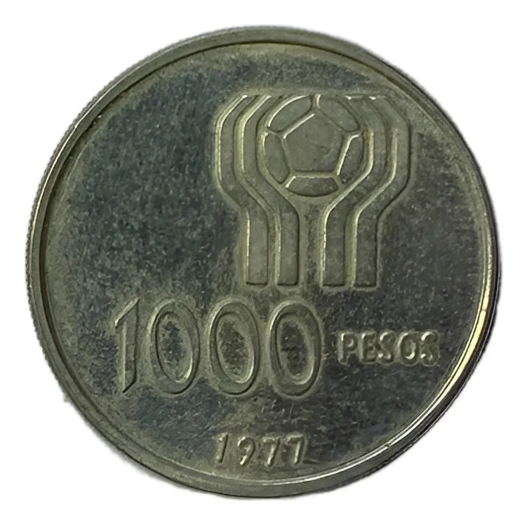 Robmar-Argentina Mundial 1000 Australes-1977-plata 900-10.g. - Imagen 2