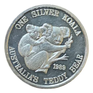 Robmar-australia-1 Onza Plata Pura 24k-1989-el Koala Y Hijo