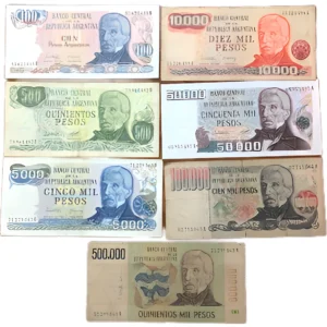 Robmar-Argentina-billete-1970 7 Unidades Colección.sin Ley