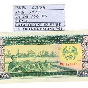 Robmar-billete Sin Circular De Laos-100 Kip Del Año 1979