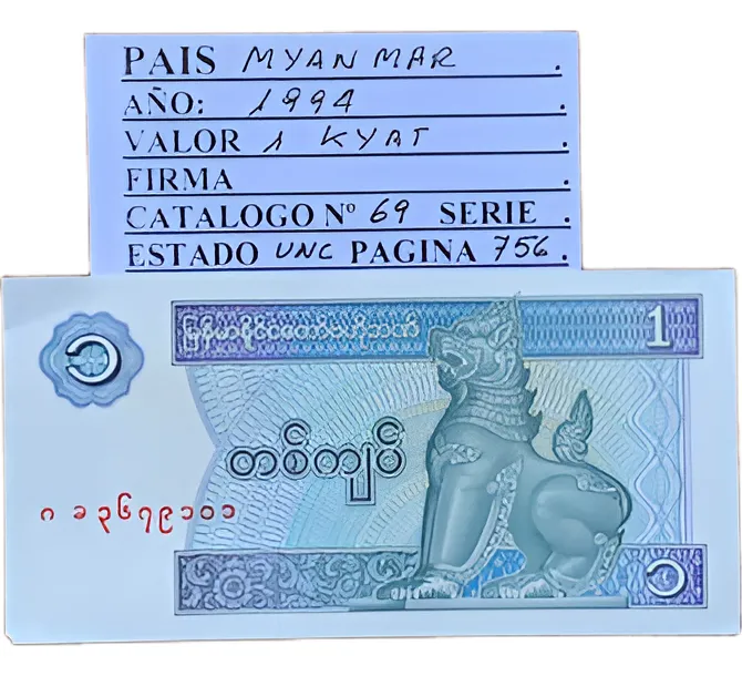 Robmar-billete Sin Circular-myanmar-1 Kyat Del Año 1994 - Imagen 3