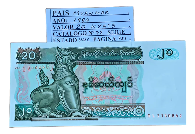 Robmar-billete Sin Circular-myanmar-20 Kyat Del Año 1994 - Imagen 3