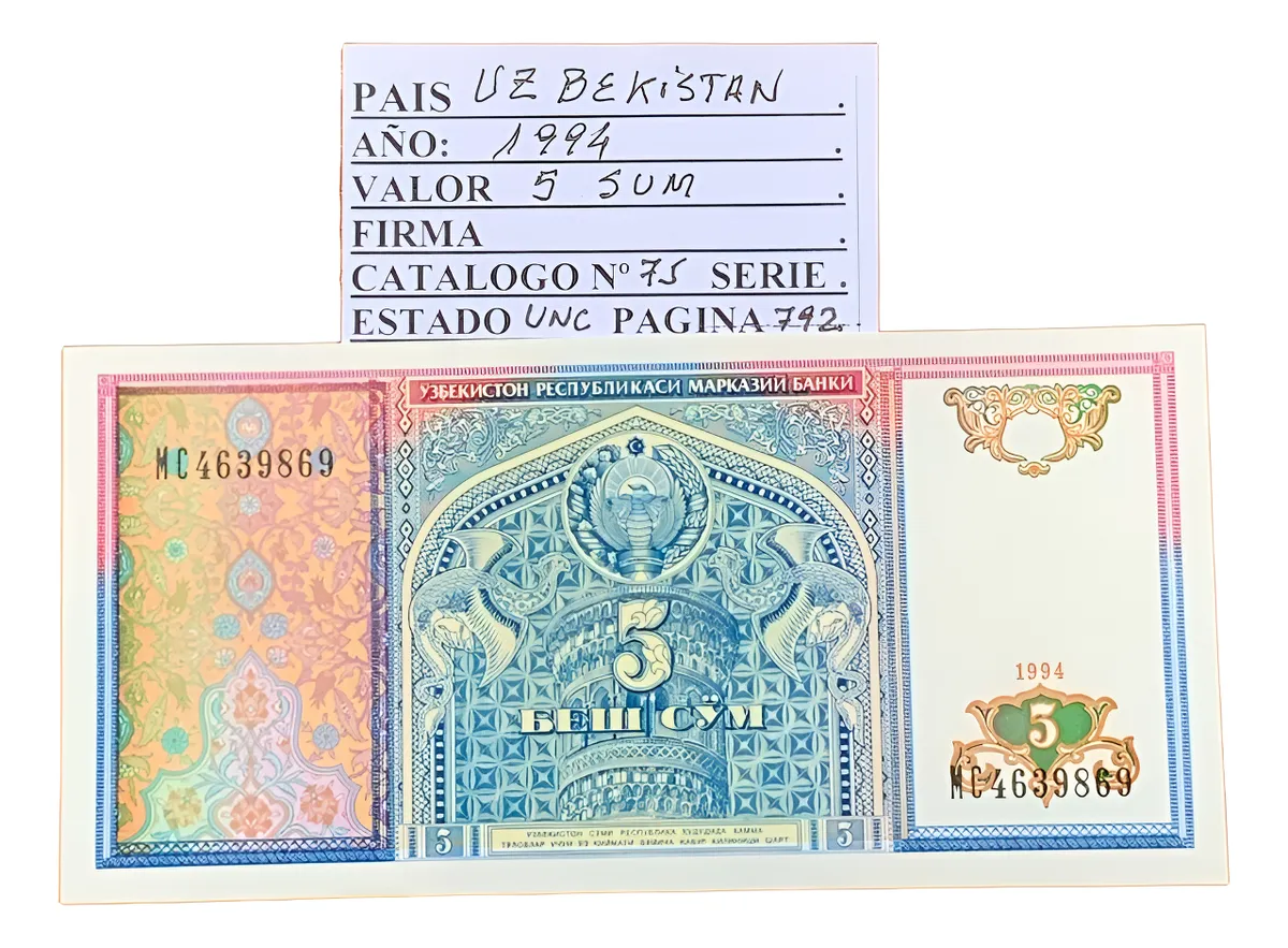 Robmar-billete Sin Circular-uzbekistan-5 Sum Del 1994