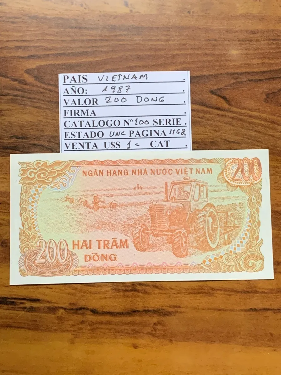 Robmar-billete Sin Circular-vietnam-200 Dong Del 1987 - Imagen 3