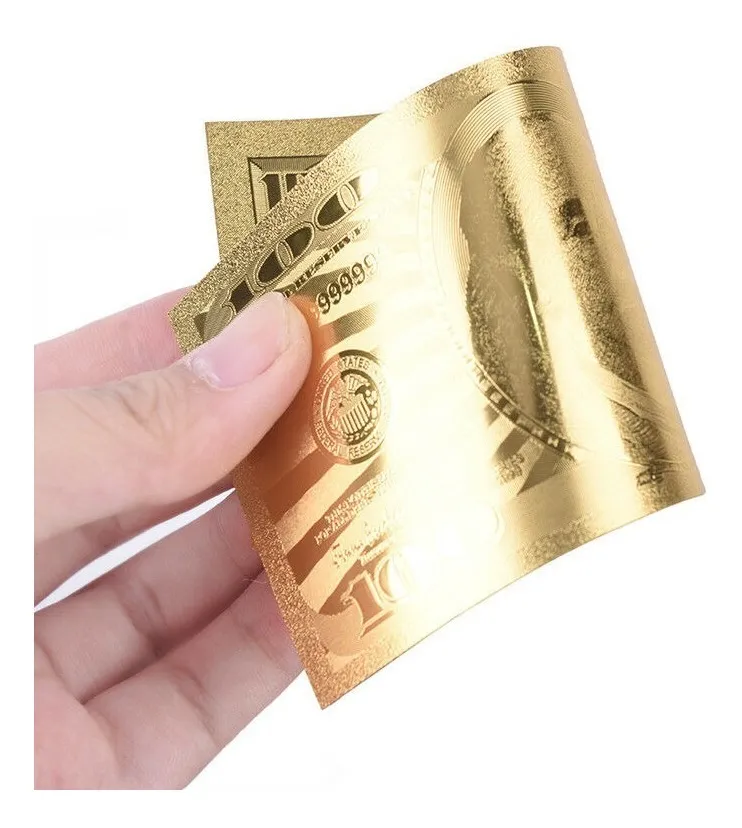 Robmar-billete U$s100 Plástico Bañado Oro 24 K. Regalo Navidad - Imagen 4