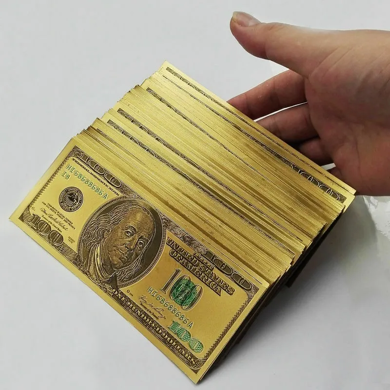 Robmar-billete U$s100 Plástico Bañado Oro 24 K. Regalo Reyes - Imagen 4